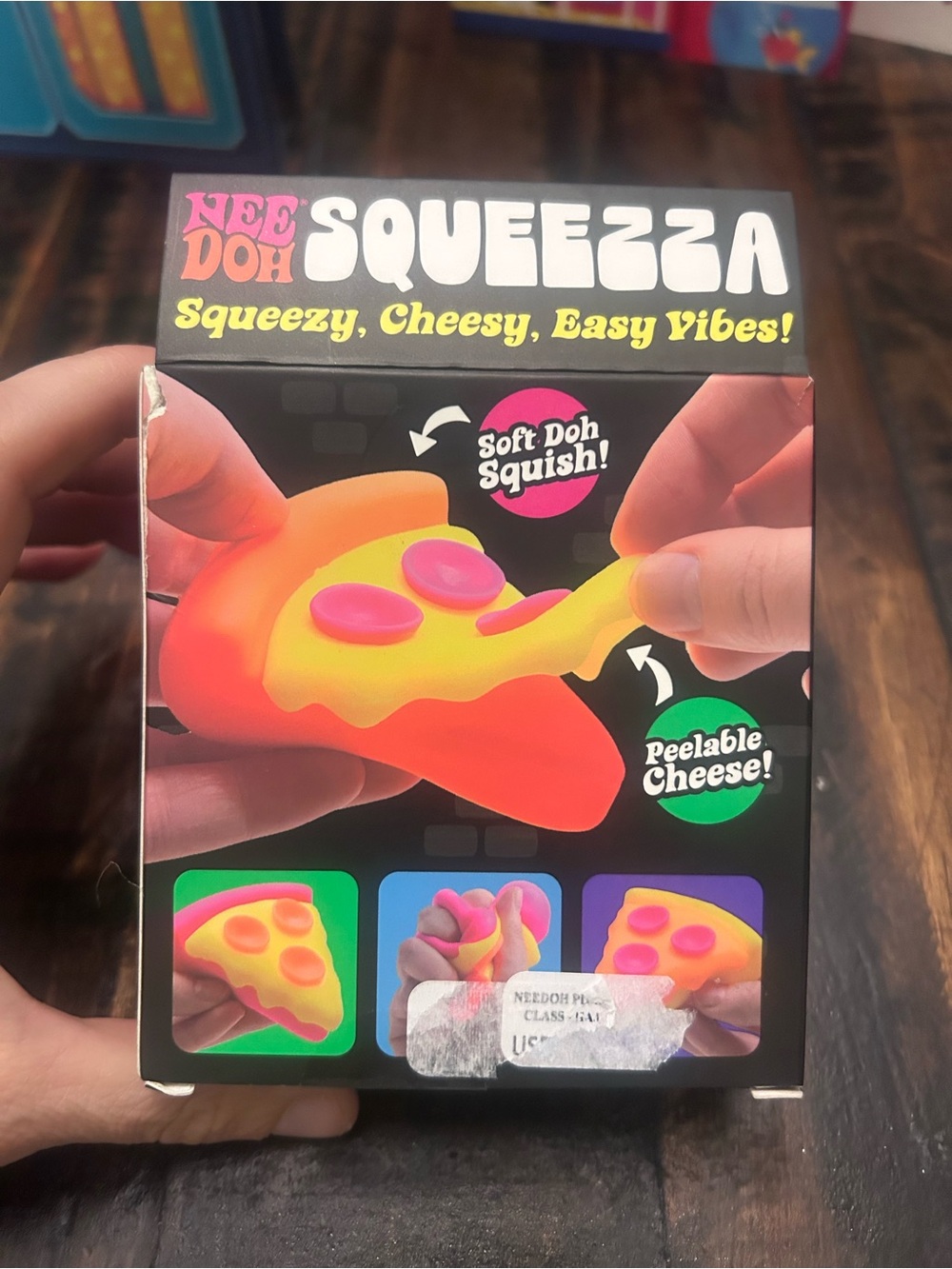 Needoh Sqeezza Pizza Slice squishy Fidget Toy - Yellow & Orange NWT - Picture 3 of 5